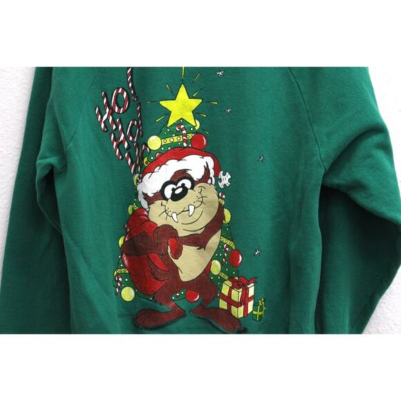 Vintage Looney Tunes Taz Christmas Sweatshirt XL - Picture 2 of 7